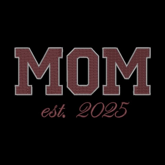 MOM Embroidered Adult Unisex Crewneck Sweatshirt New Mom 2025 Maroon Thread - Picture 4 of 10